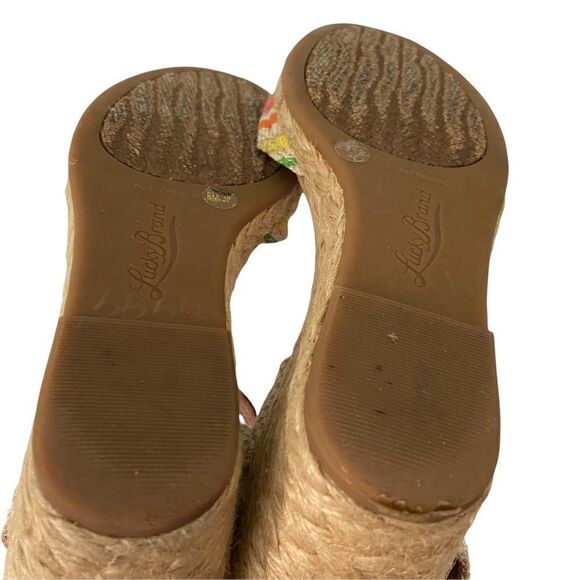 Lucky Brand Kyndra Multi-Color Espadrille Wedge Sandal in Size 8M - Picture 12 of 12
